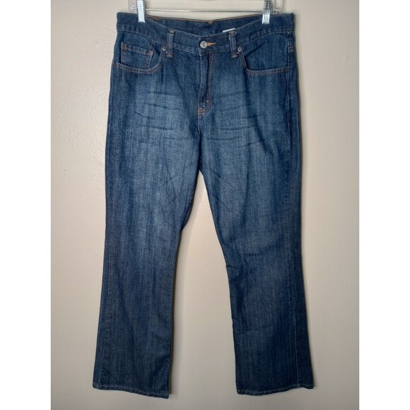 Levis 515  Bootcut Jeans Womens 100% Cotton Midrise Slim Taper Dark Wash 33x31.5 - Picture 4 of 14